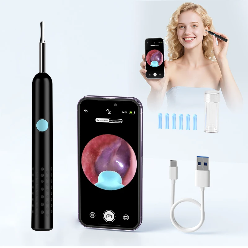 Wireless Visual Otoscope Ear Scope 4.2mm 1080P HD Camera for IOS/Android WiFi Endoscope Ear Picker with Ear Wax Removal Tools