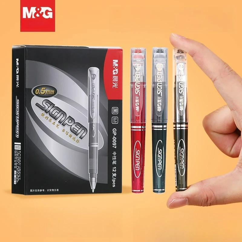

Карманная гелевая ручка M&G, мини 0,5 мм, черный наконечник с пулей, портативная карманная ручка для подписи с короткими ручками для студентов, делового офиса