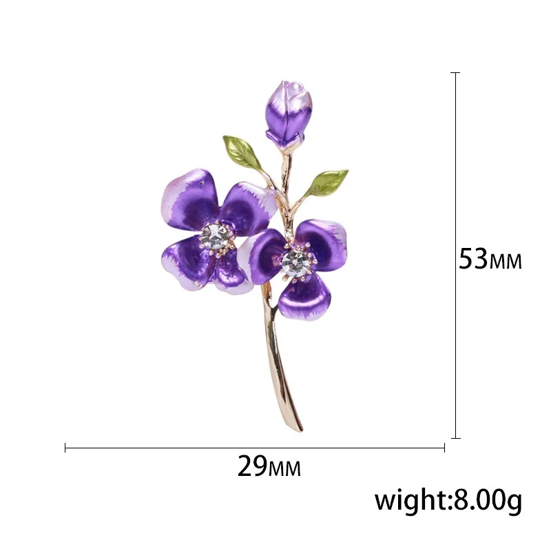 exquisite enamel peach blossom brooch women plant pin accessories