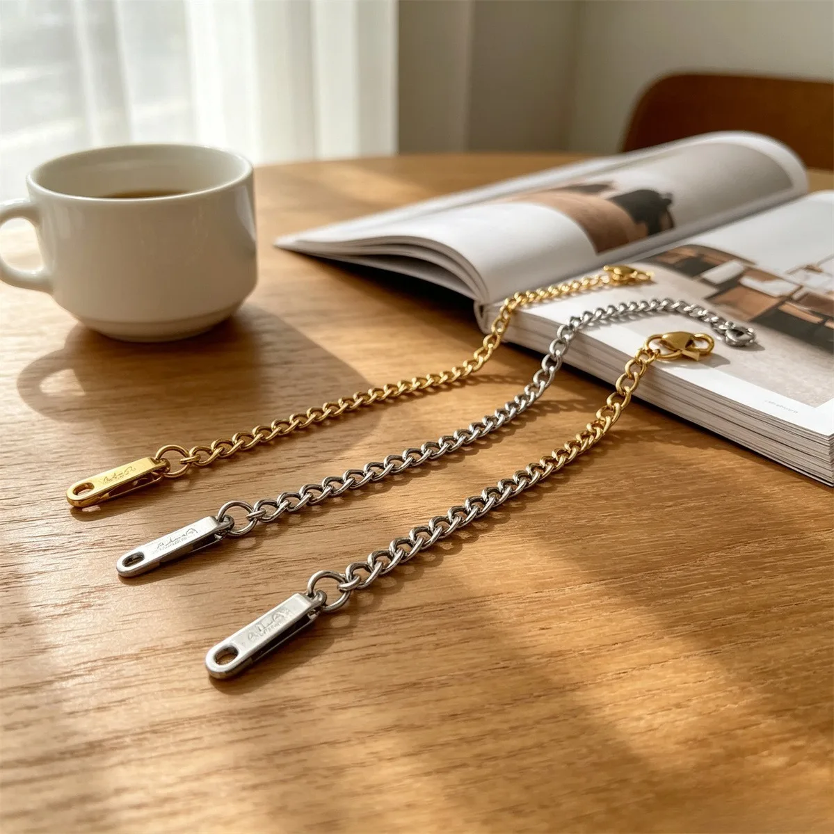316 Stainless Steel Non Fading Extension Tail Chain Gold Silver Lobster Clasp DIY Bracelet Necklace Adjust Jewelry Findings