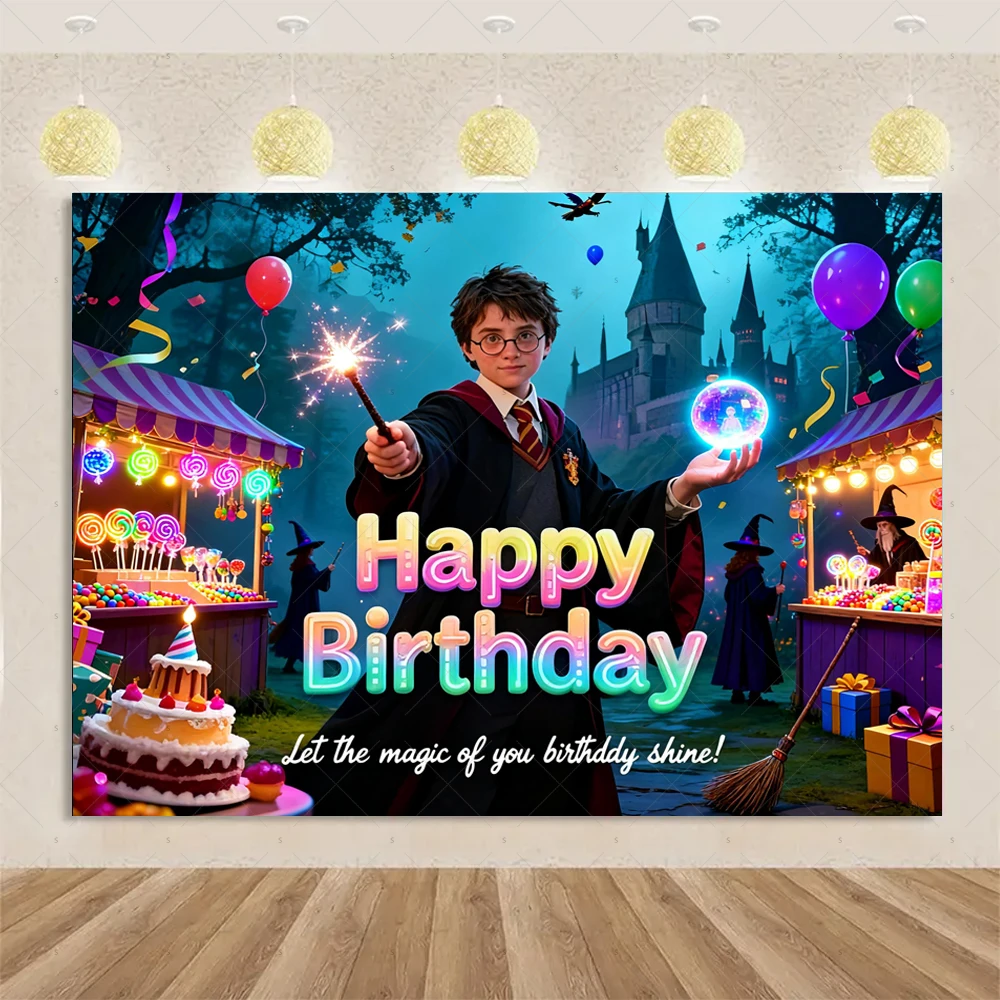 Hogwarts Magic Academy Theme Birthday Party Decoration Harry Potter Kids Gift Backdrop Baby Shower Supplies Photography Props view 5