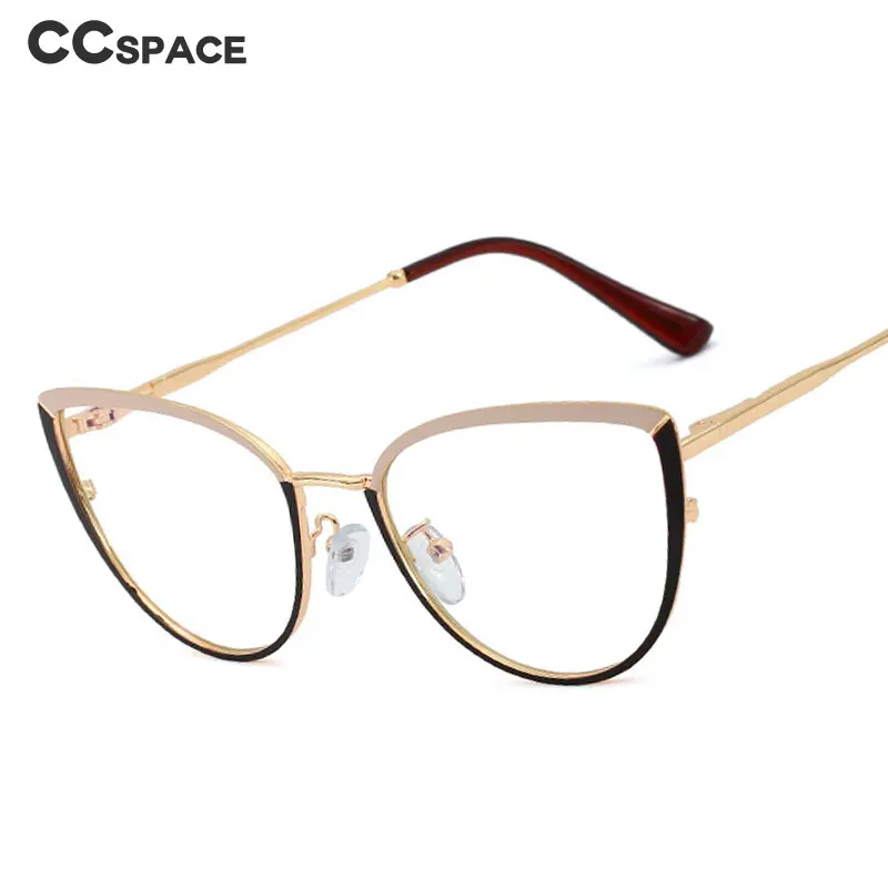 48317 Cat Eye Anti Blue Light Lady Optical Glasses Frames Women Fashion Stitching Color Computer Eyeglasses