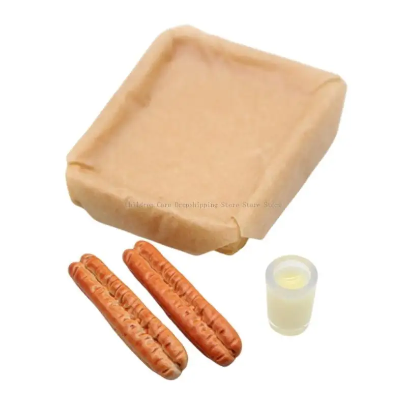 Miniature Breakfast Set For 1/12 Doll House Wooden Service Tray with Simulation Soymilk Fried Dough Figurine