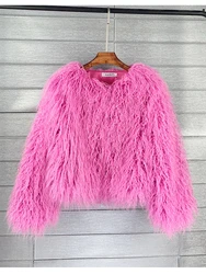 S-3XL Mink Coats Autumn Winter Fluffy Black Faux Fur Coat Women Elegant Thick Warm Faux Fur Jackets for Women 2023 Tops