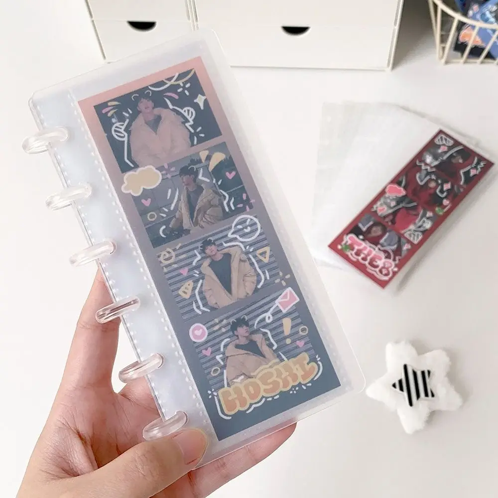 High Quality Mushroom Hole Photocards Holder Loose Leaf Vertical Photo Album Transparent Bill Storage Booklet