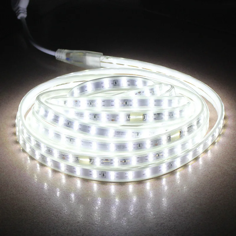 SMD2835 Taśma LED 220V Wodoodporna taśma LED 120 diod LED / M taśmy świetlne Elastyczne światło LED Lampa ogrodowa IP67 Taśmy LED 5m 10m 100m