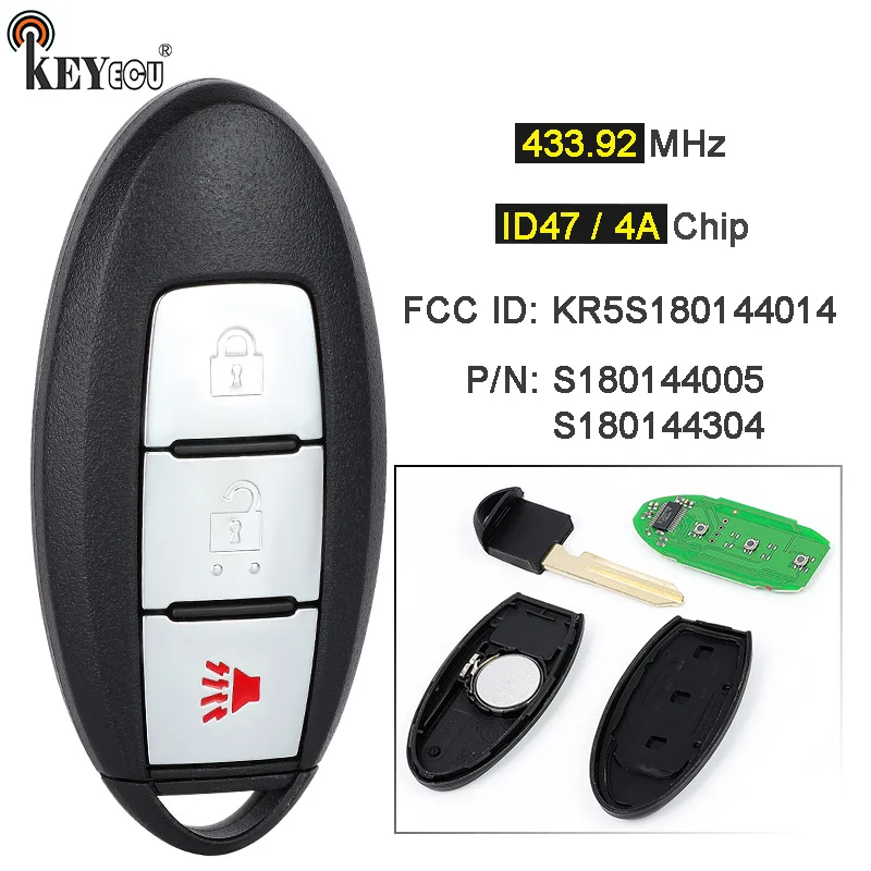 

Чип KEYECU 433,92 МГц ID47/4A Артикул: S 180144005 С 180144304 Умный дистанционный брелок для Nissan Pathfinder Murano Titan XD 2013-2019