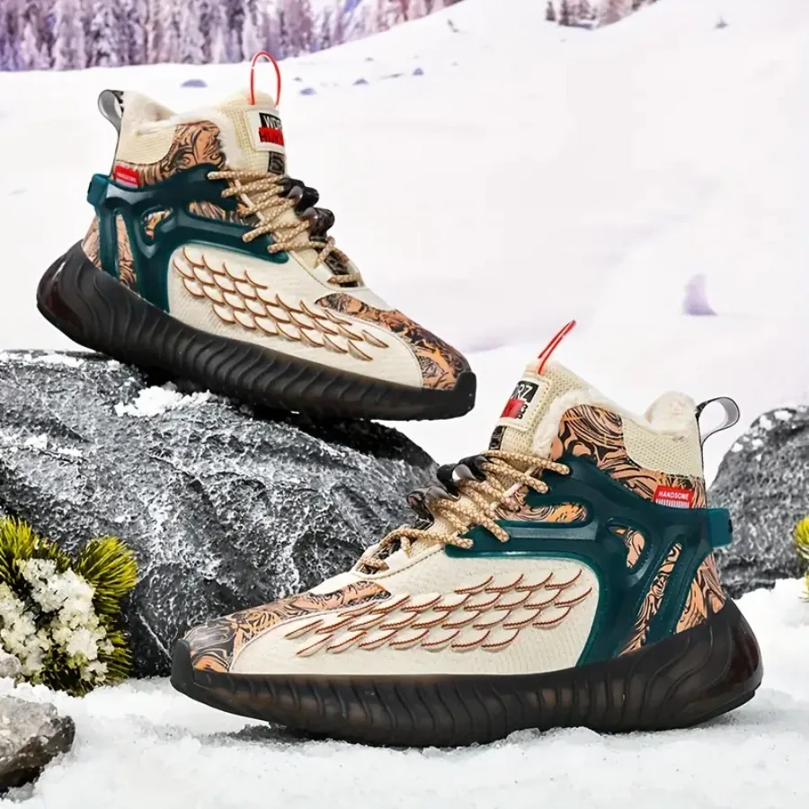 

[Зимние утепленные кроссовки] Мужские зимние повседневные кроссовки с толстой подошвой и высоким верхом, утепленные сапоги для снега