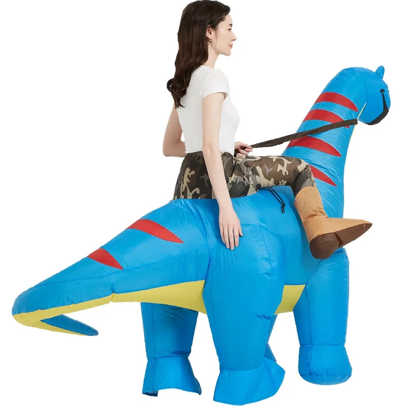 Inflatable Dinosaur Costume Riding Diplodocus T Rex Air Blow up Funny Party Halloween Costumes for Adult Men Women MS23324