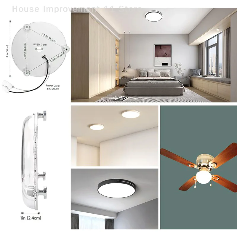 LED Fan Ceiling Light Source Dimmable Round LED Light Engine Ceiling Flush Light Replacement Panel 3000K/4000K/6000K