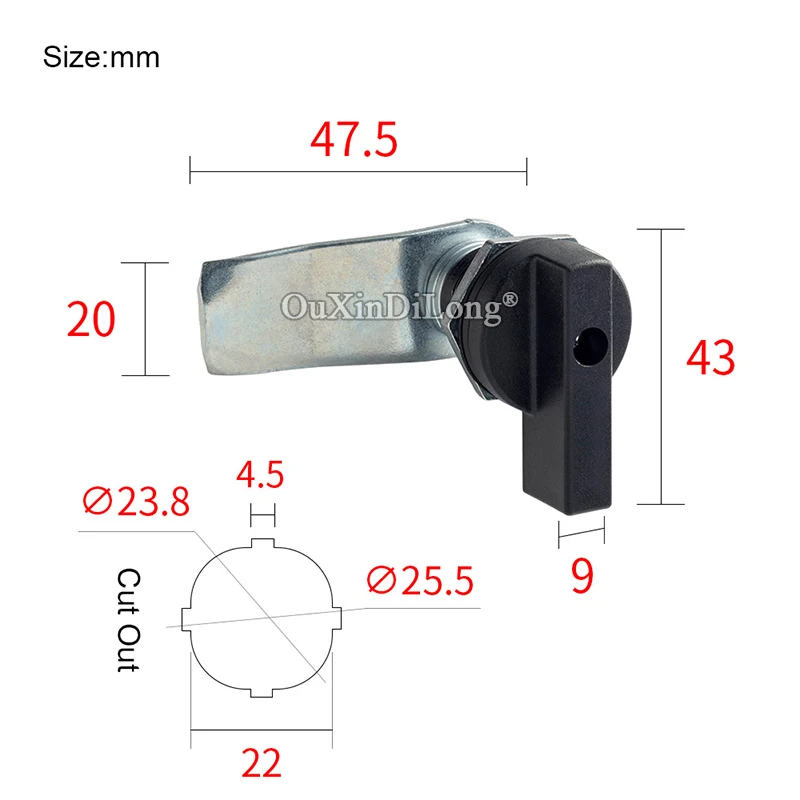 10PCS Zinc Alloy Industrial Equipment Cam Locks Distribution Box Lock Switch Electric Cabinet Door Handle Locks Turn Tongue Lock