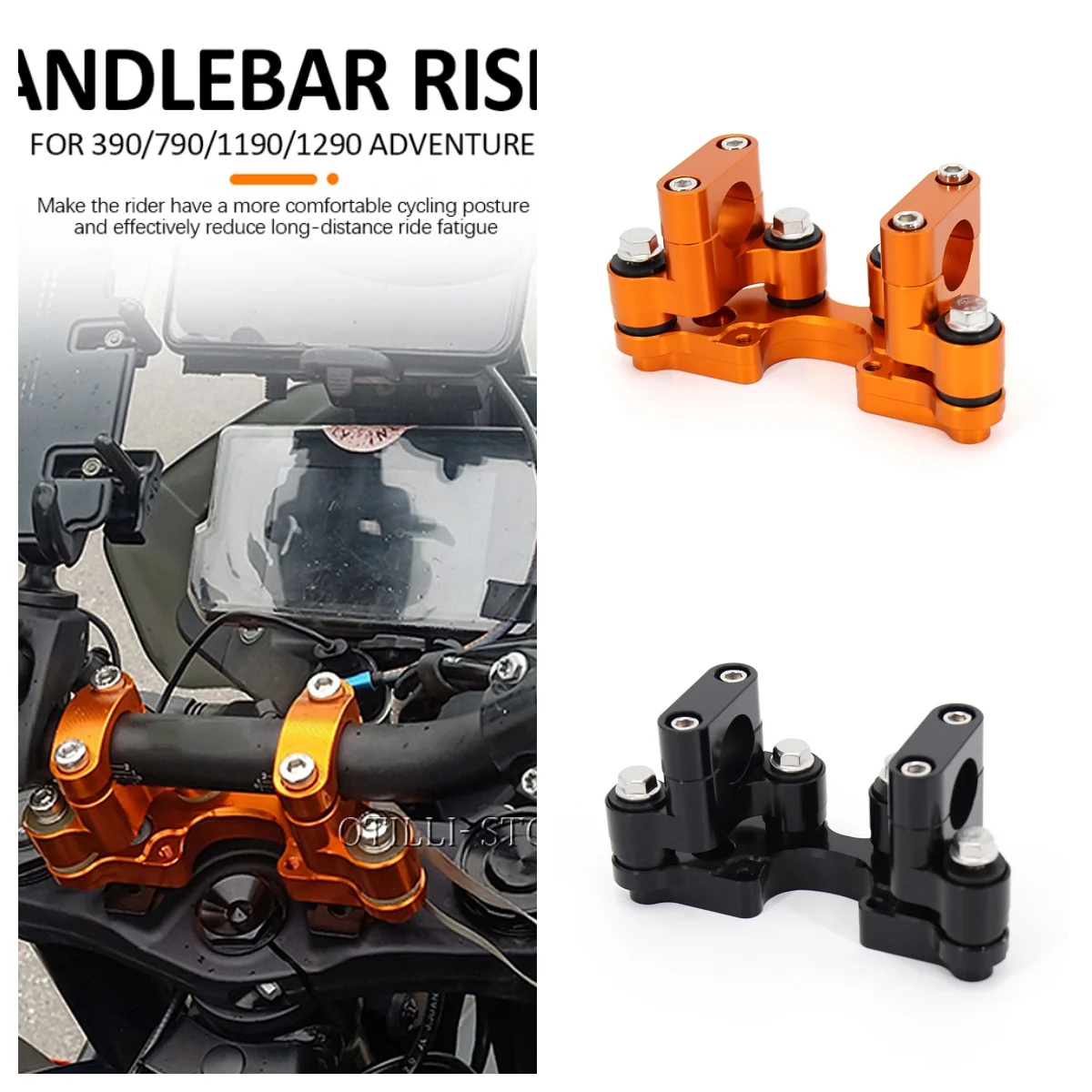 Motorcycle CNC Aluminum Handlebar Riser 35mm Shock Absorbing Handle Bar Risers For 390 ADV 790 Adventure 2019-2021 1190 1290 Adv