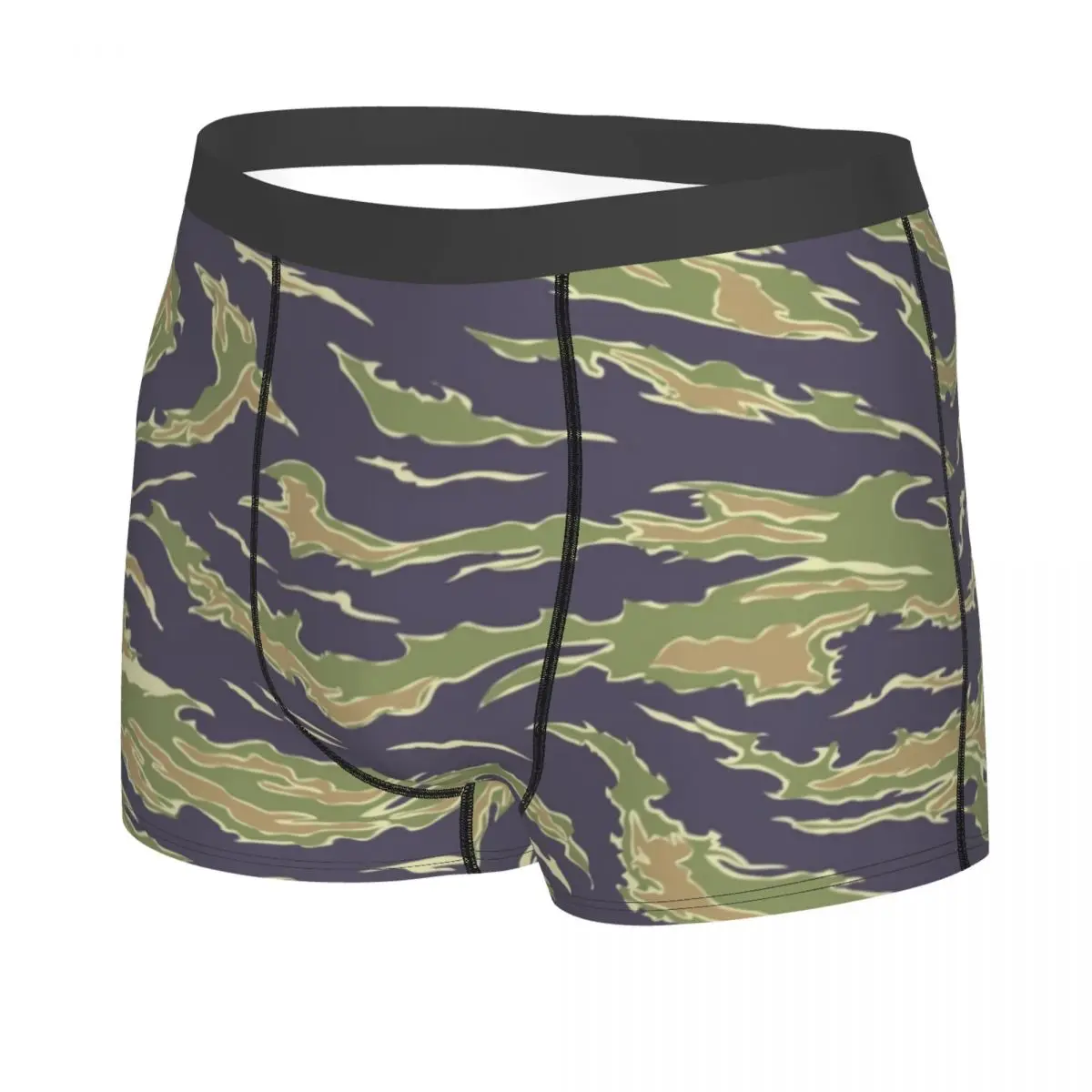 Custom Tiger Stripe Camo Army Camouflage Underwear Military Army Tactical Boxer Briefs Soft Shorts Panties Underpants