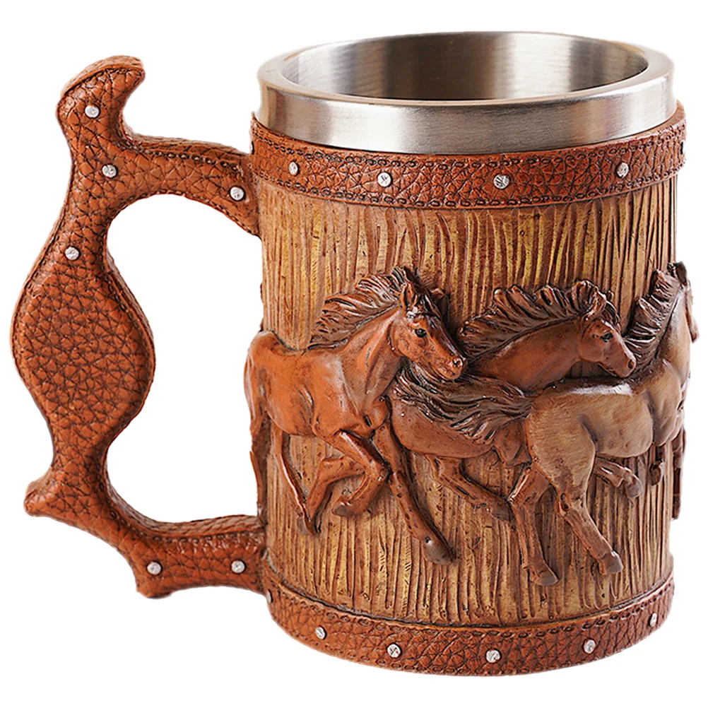 

Three Dimensional Carved Beer Mug Retro Resin for Home Bar Party Creative Drinking Vessel for Beer Coffee