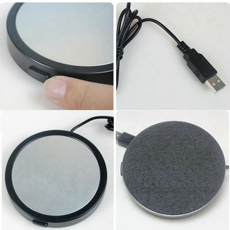 10W Cup Heater Coaster Coffee For Tea Mug Pad Portable Rechargeable USB Warmer
