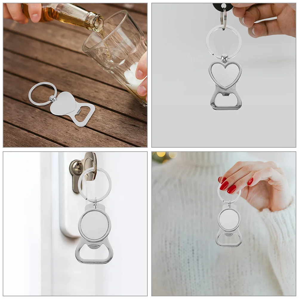 

2pcs Metal Bottle Keychain Flat Beer Opener Portable Bottle Cap Opener For Camping Hiking Travel Outdoor Gift Kitchen Bar Tool