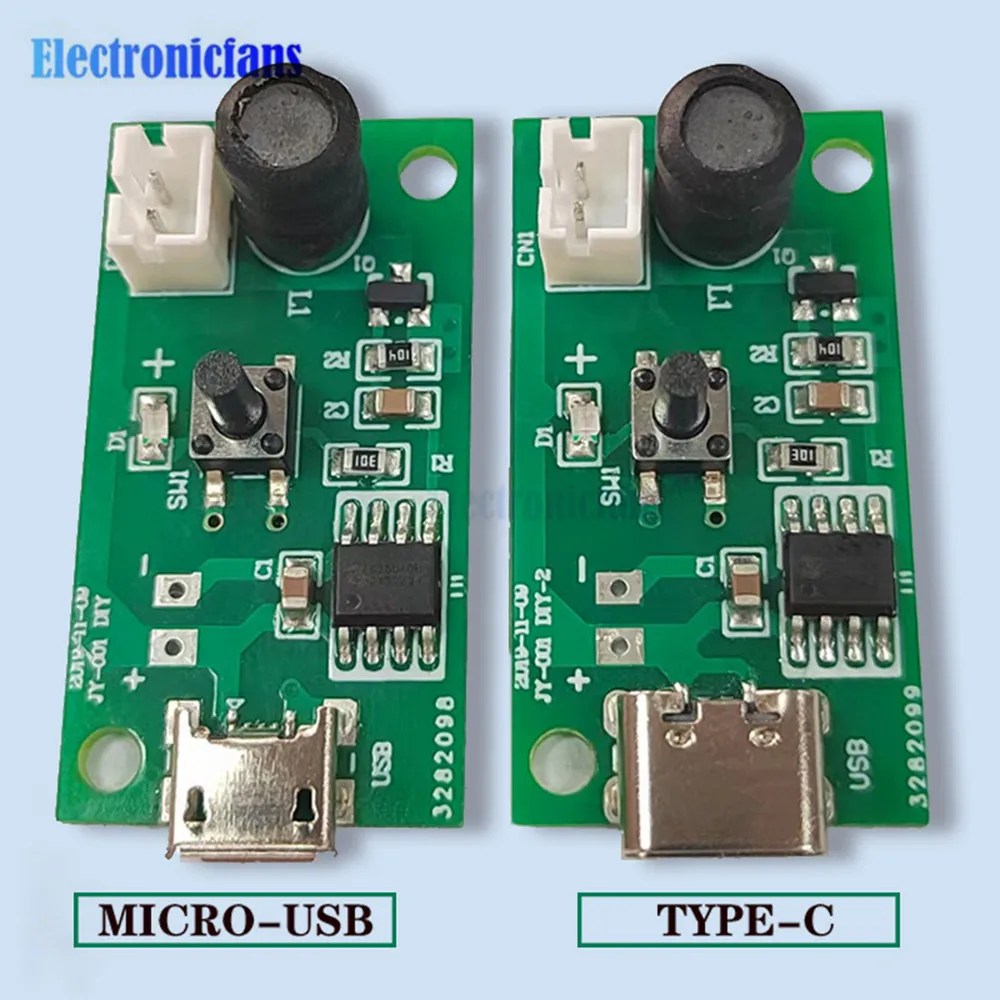 DC5V Seven Colour Lights Monochrome Lights Mini Humidifier Mist Module Driver Board Micro Usb Type-C Usb Interface