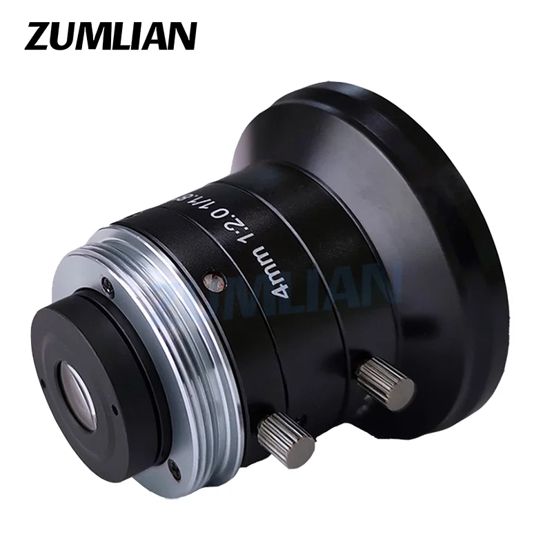 ZUMLIAN 4mm Wide-angle Lens Industrial Inspection Camera 1/1.8'' C-Mount Lens Manual Iris F2.0 for 5MP Machine Vision Cameras