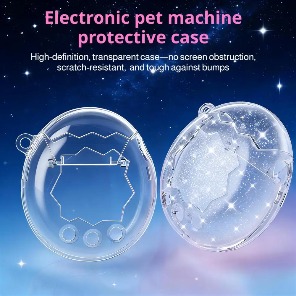 Clear Glitter Protective Case for Tamagotchi Paradise Transparent Shell for Virtual Pet Accessories