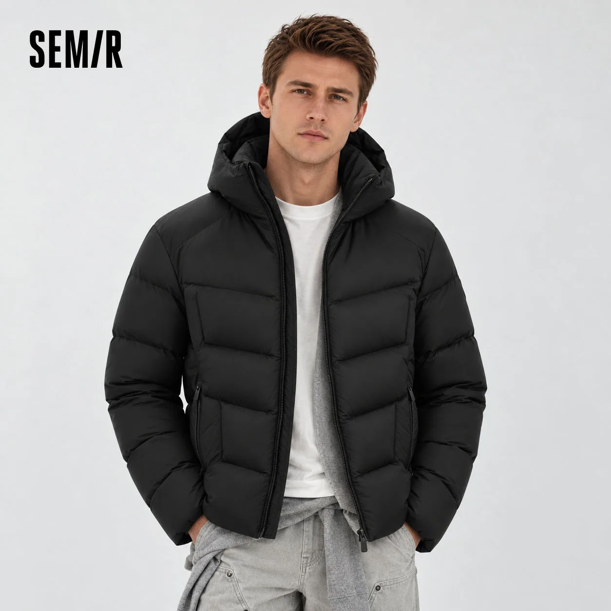Semir Herren Daunenjacke Moderner Stil Leichtgewicht Mit Kapuze 90 Prozent Gänsedaunen Wasserabweisend 2026 Neue Winter-Tagesbekleidung