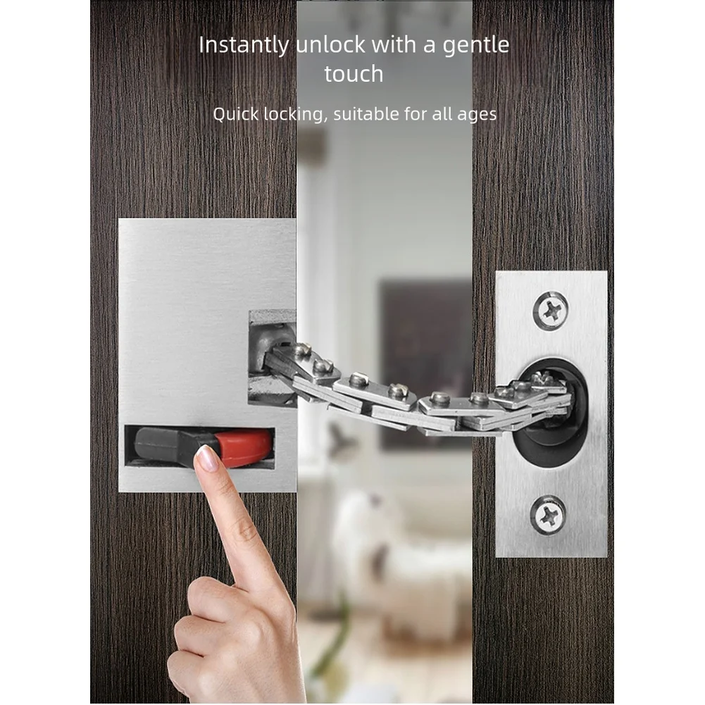 

Противоугонный дверной цепной замок из цинкового сплава с скрытым дизайном и шаровой шарнирной цепью для улучшенной защиты дверей