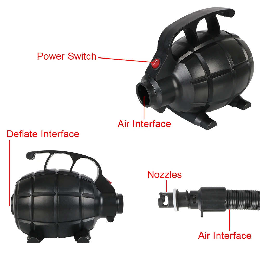 Portable Electric Air Pump Home Household Camping Utility Tool Air Bed Air Inflation Tool 220V 600W Air Compressor EU/US Plug