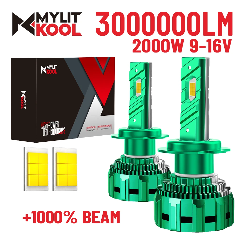 

H4 H7 H1 H11 LED Headlamp Bulbs Canbus No Flickering Car High Low Beam Turbo 9005 HB3 9006 HB4 LED Headlight 3000000LM 2000w 12V