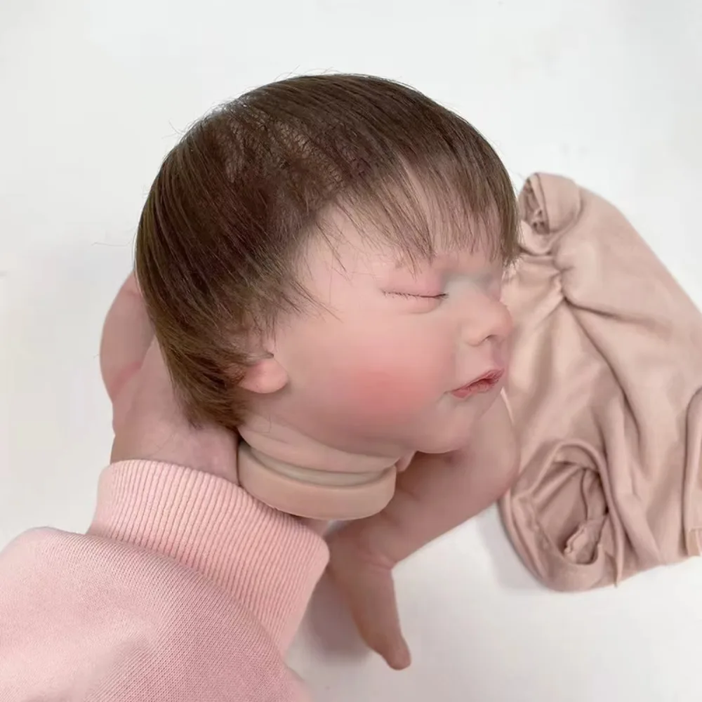 18inch Already Painted Kit Reborn Doll Parts Sam with Rooted Hair Soft Vinyl 3D Painting Skin Visible Veins muñecas Kit reborn