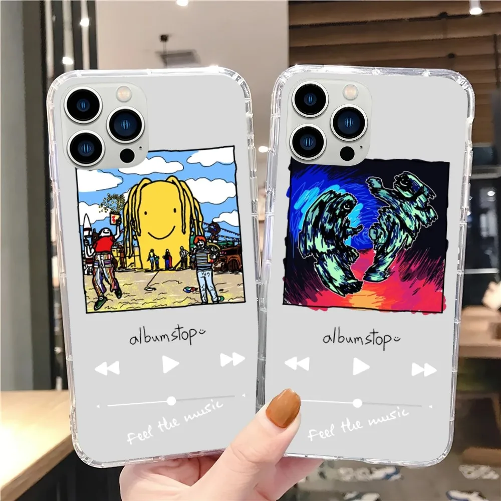 stick figure music album Phone Case For iPhone 15 12 Mini 13 14 Pro XS Max X 11pro Max SE XR Transparent Shell