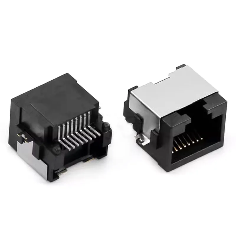 RJ45 female 8P8C port Submerged board 8.0mm patch reverse port Half pack shielded shell laptop network port