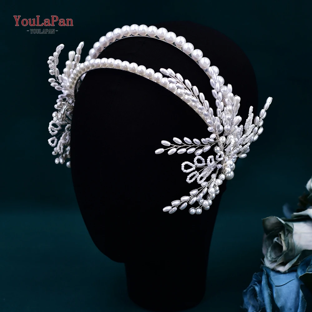 

YouLaPan Wedding Headband Pearls Bridal Hair Accessories Handmade Beaded Woman Jewelry Hairpiece Bridemaid Gifts HP627