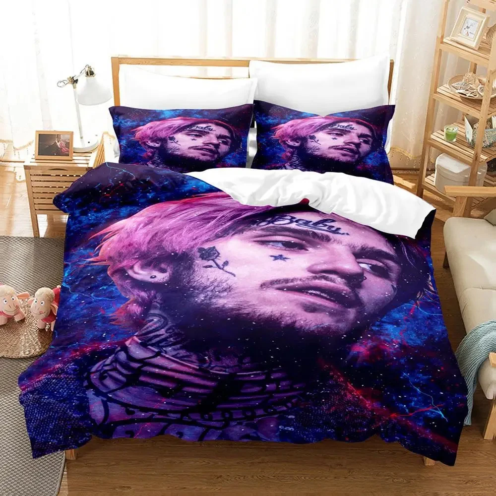 2024 Lil Peep Adult Boys Single Double Queen King Size Anime Bedspread Duvet Cover Bed Set Quilt Cover Pillowcase