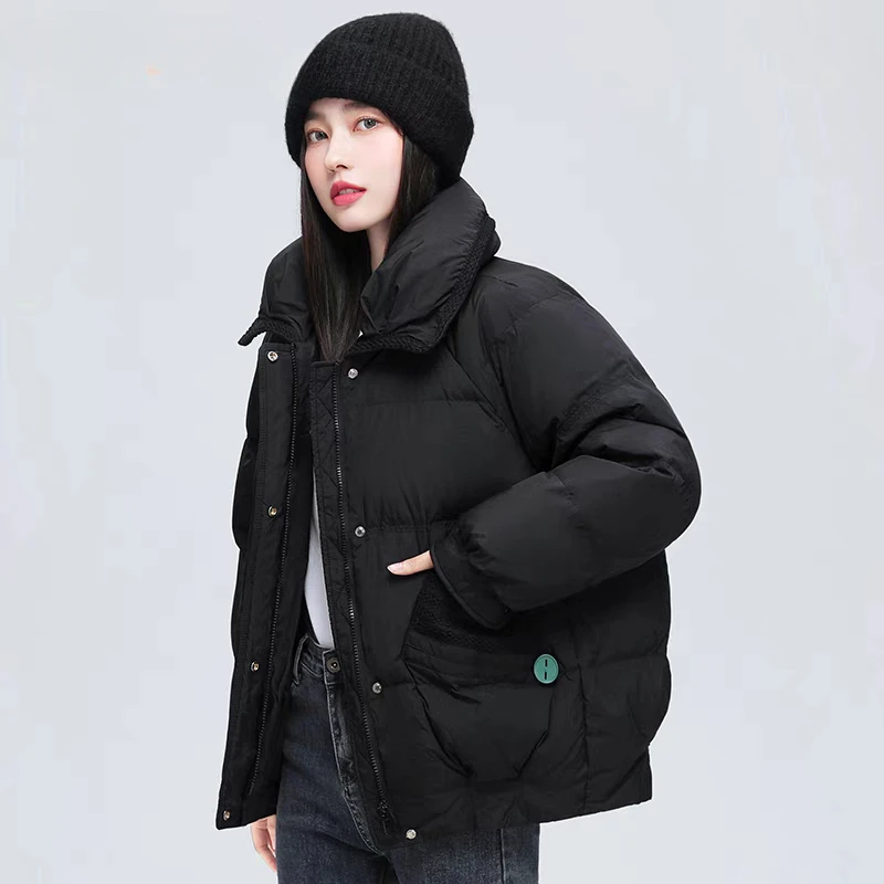 Duck Down Jacket for Women, Loose Warm Jacket, Thickened Fashion, New, Fall and Winter, 2024