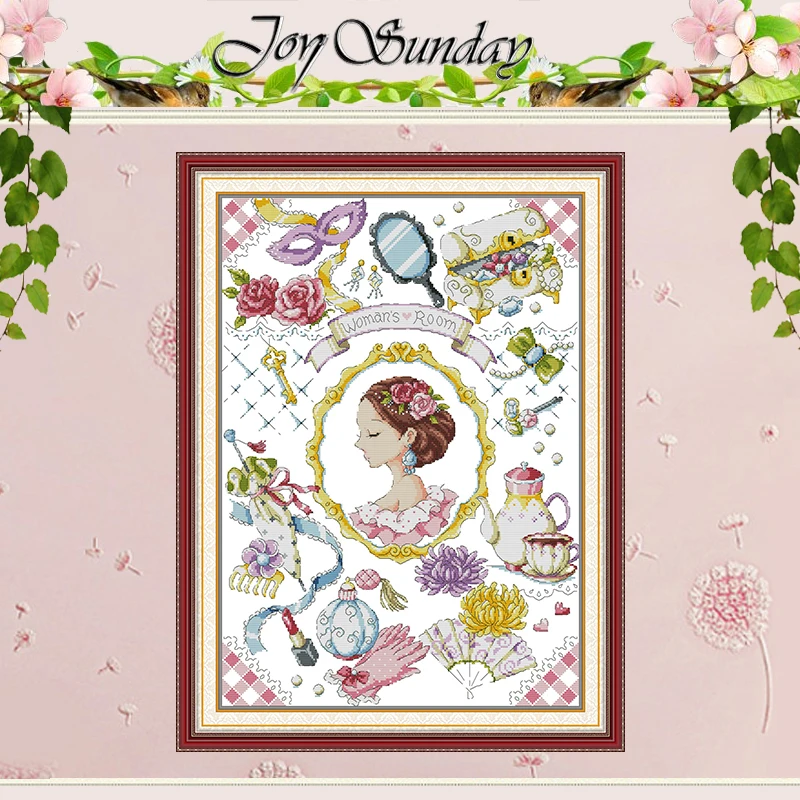 Lady's Chamber Patterns Counted Cross Stitch Set DIY 11CT 14CT 16CT Stamped DMC Cross-stitch Kit Embroidery Needlework Crafts