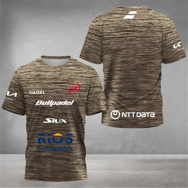 Hot Quick Dry Breathable Padell Tennis Fan T-shirt Men's Tennis Training Short Sleeve Clothing Spring Summer 3D Printed O Collar image 6