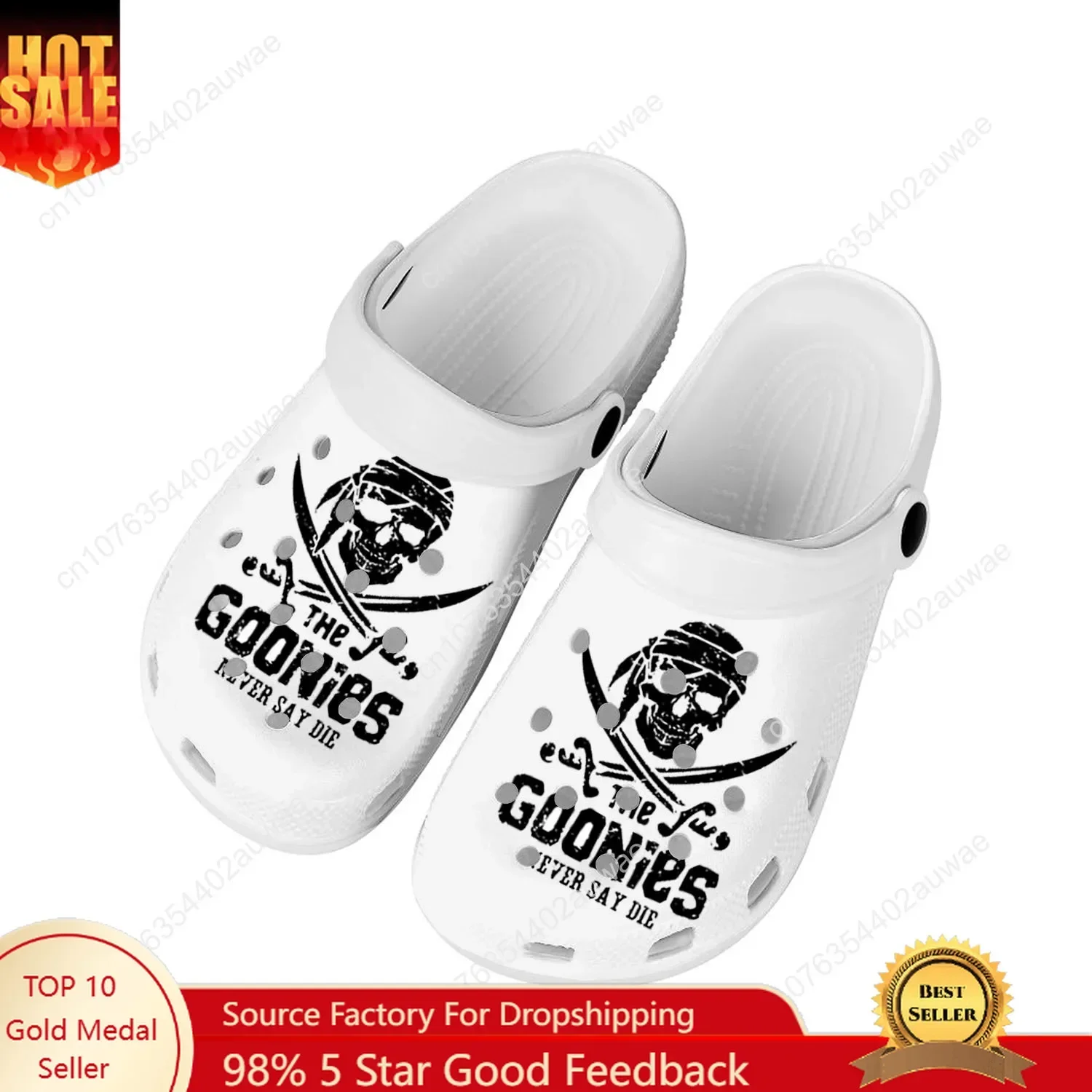 

Goonies Never Say Die Water Shoes Mens Womens Comfortable Home Garden Clogs Customizd Sandals Beach Breathable Hole Slippers