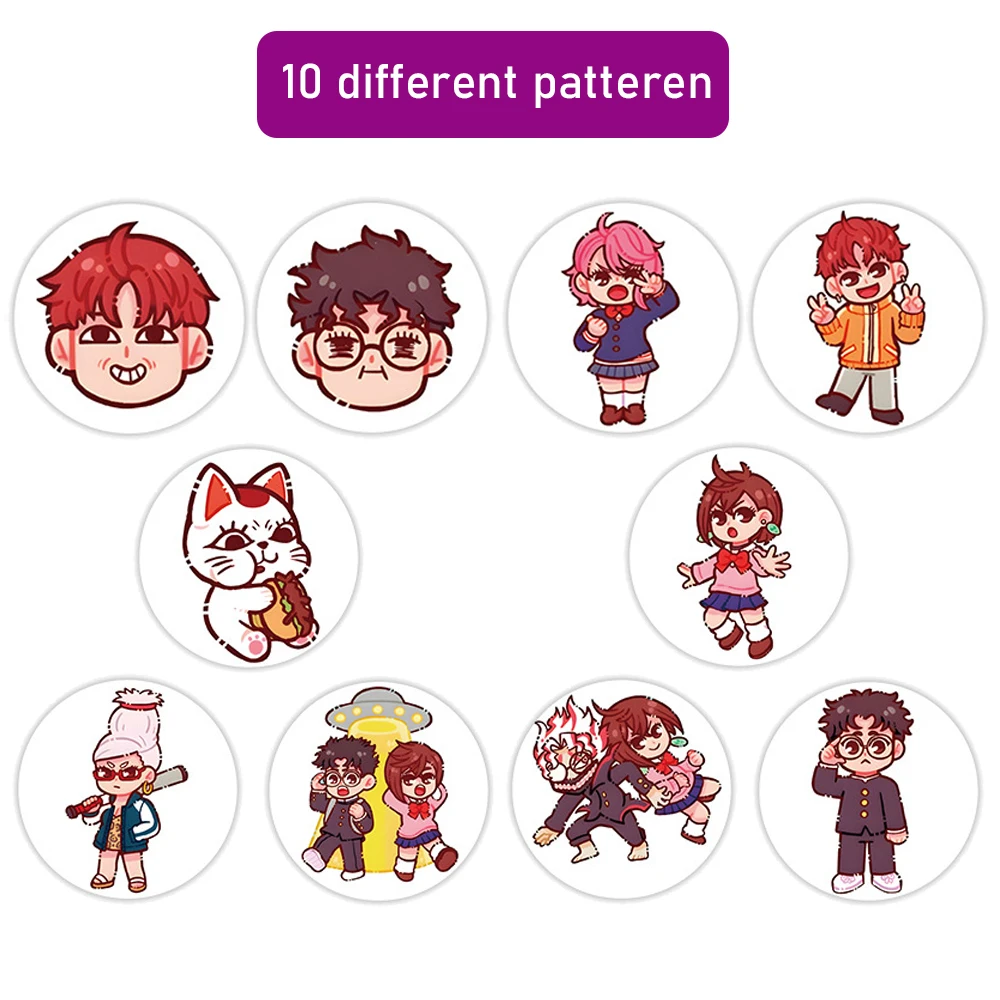 500 pçs anime bonito dangadan adesivos rolo crianças diy dos desenhos animados decalques de vedação notebook guitarra bicicleta decoração adesivo recompensa presente