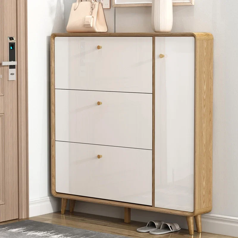 

for Rattan Wooden Shoe Cabinet Storage Home Shoe Cabinet Rack for Home Living Room