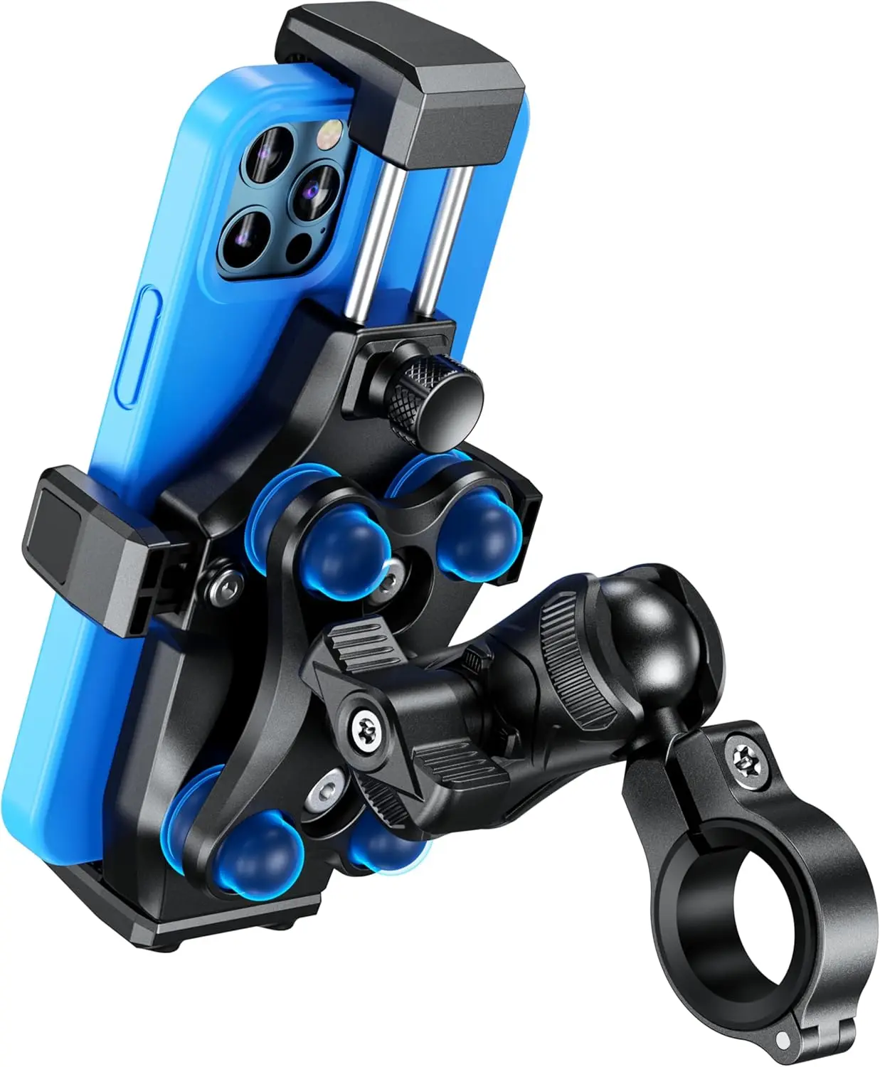 

Motorcycle Phone Mount with Vibration Dampener, Secure Lock for 4.7-7.2' Phones