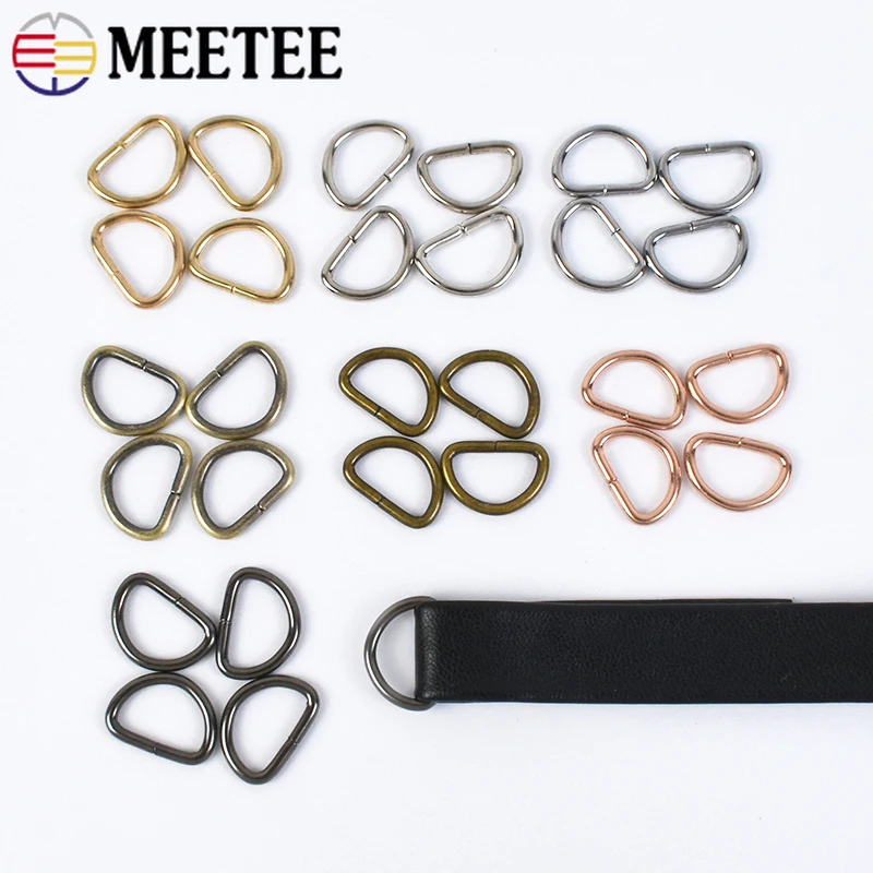 

100/200Pcs 10/13mm Mini D Ring Metal Buckles Bag Strap Connect Clasp Pet Collar Webbing Hook Rings Zip Slider Loops Accessories