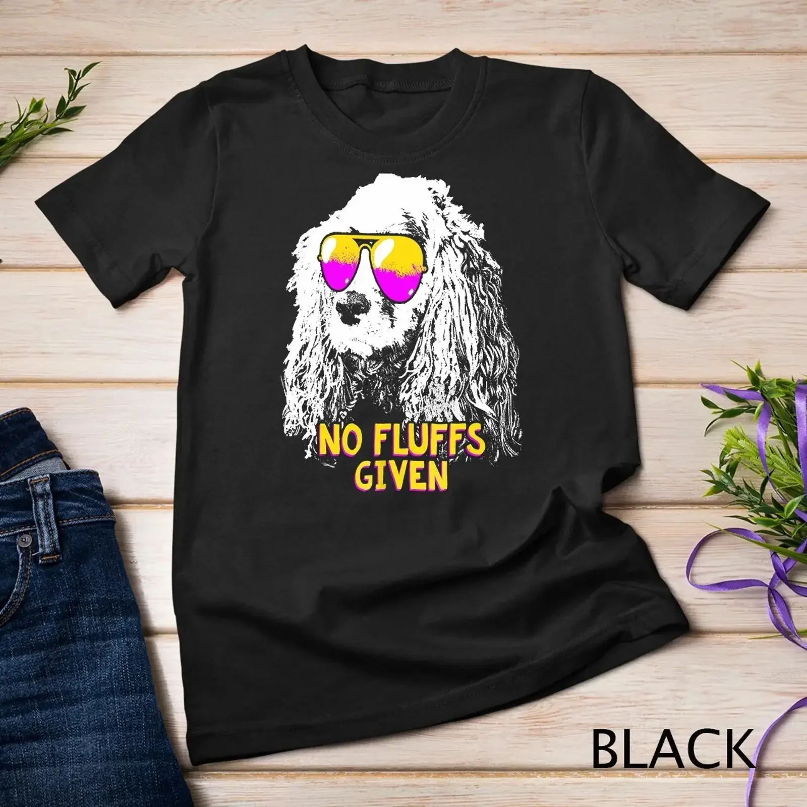 Cocker Spaniel No Fluffs Funny T shirt vintage Washed fashion designer clothes homme Soft Versatile Comfortable Breathable