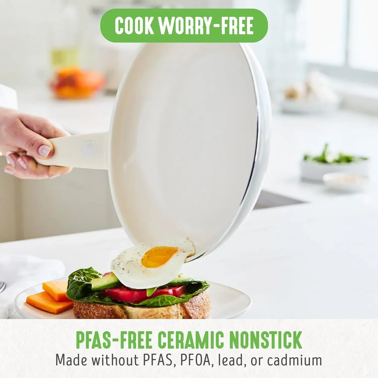 مجموعة أواني طهي ناعمة مكونة من 16 قطعة، سيراميك غير سامة خالية من مادة PFAS، قلي، صلصة، مقلي، أواني، أغطية زجاجية، تبقى رائعة #2