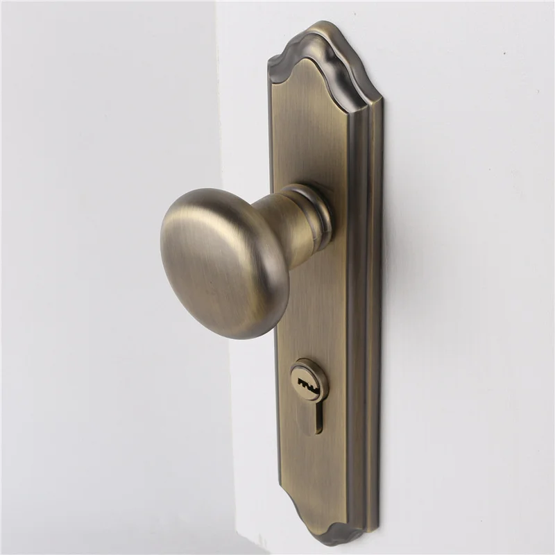 Taiwan American style ball lock European style antique bronze door lock Simple indoor antique copper silent door lock set