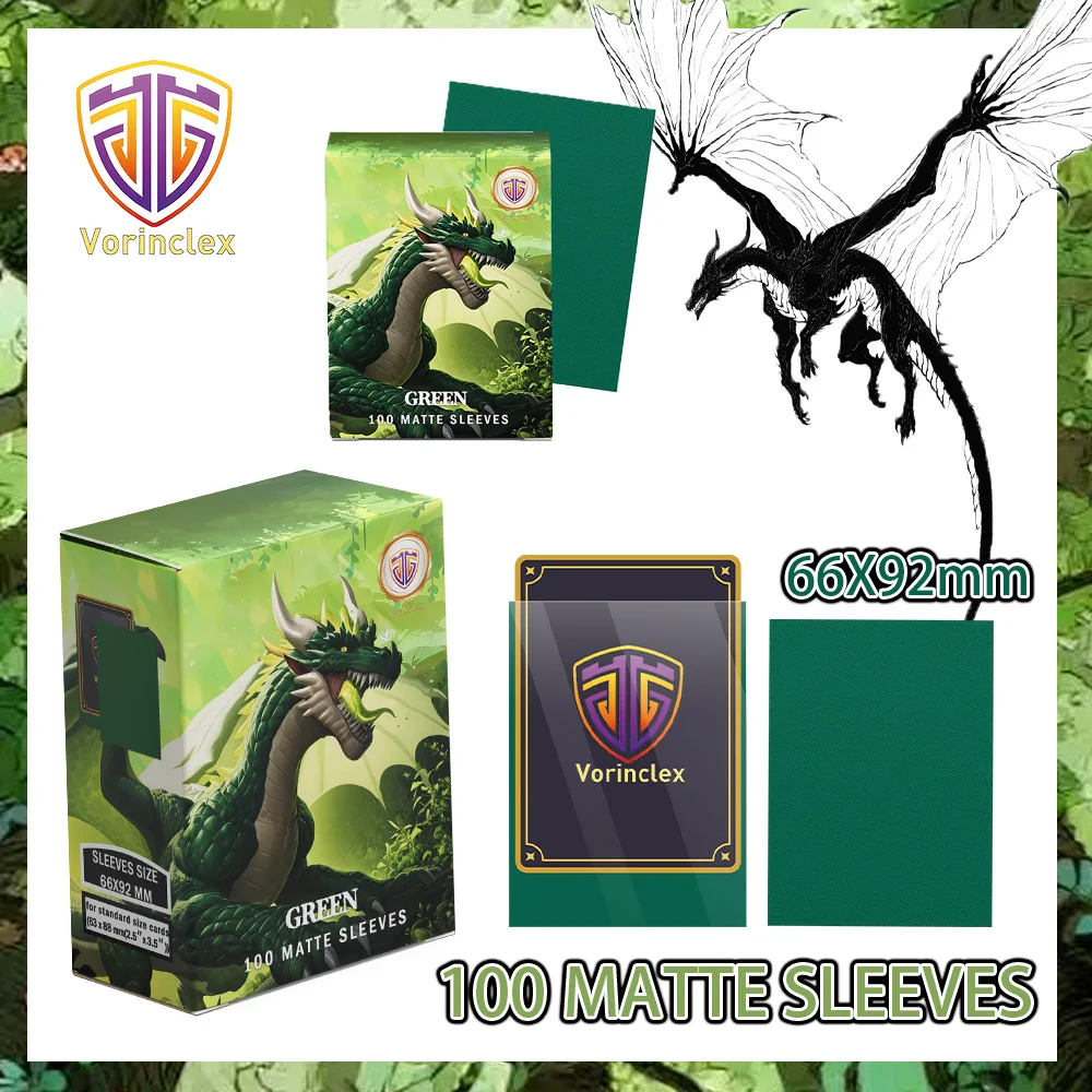 

100PCS/Set 66x92mm Green Matte Dragon Shield Card Sleeves Standard Protector for MTG PKM TCG Trading Cards