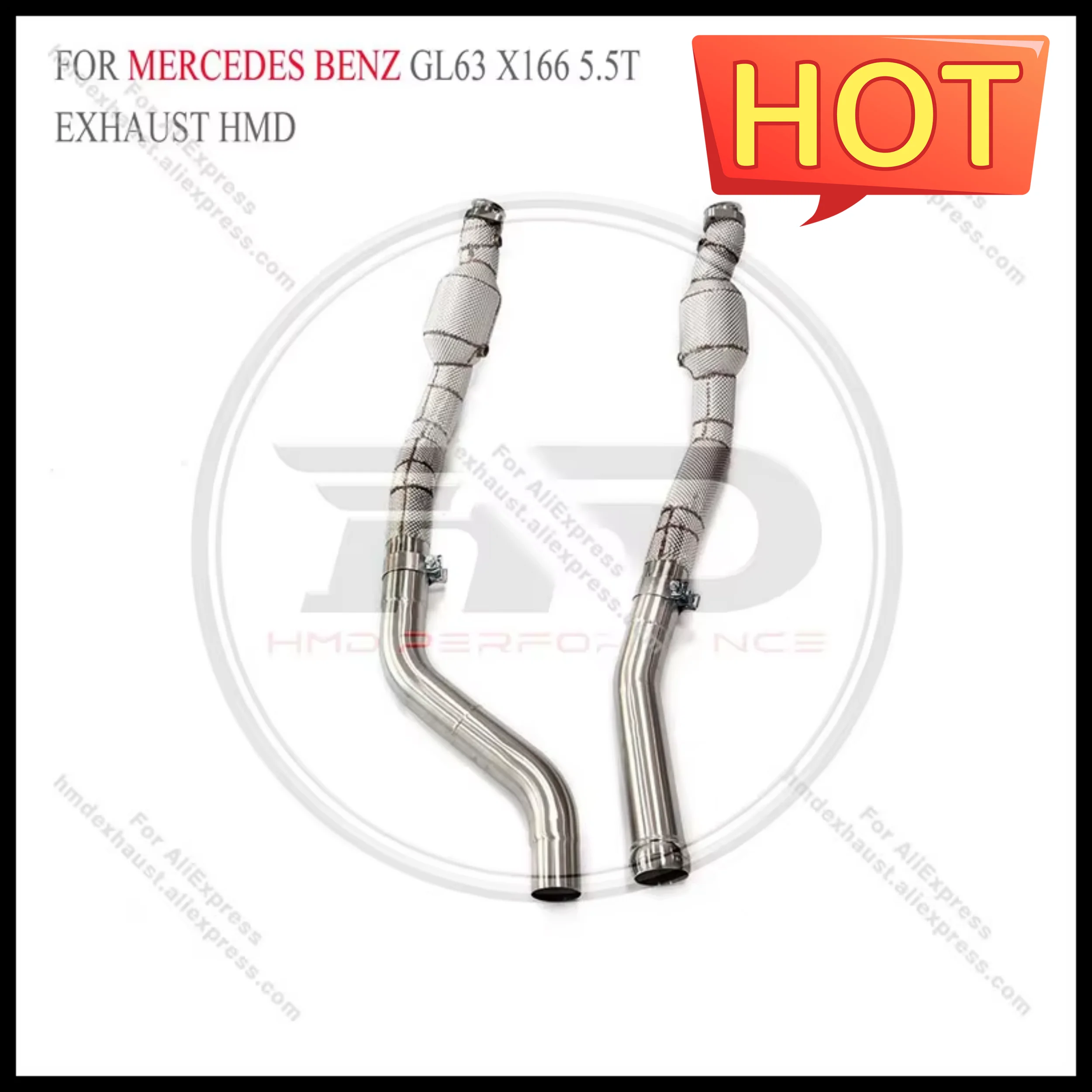 HMD Exhaust System High Flow Performance Downpipe for Mercedes-Benz AMG GL63 X166 5.5T M157 Engine 5.5T 2013-2015