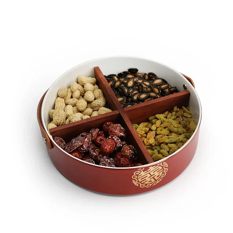 Double Compartment Candy and Snack Box, Dried Fruit Decorative Box, Living Room Storage Case, Wedding Supplies Organizer.