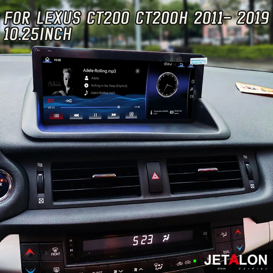 10.25inch Android 15 Car Radio CarPlay For Lexus CT200 CT200h 2011- 2019 Knob Style 4G GPS Navi Multimedia Video Player Stereo