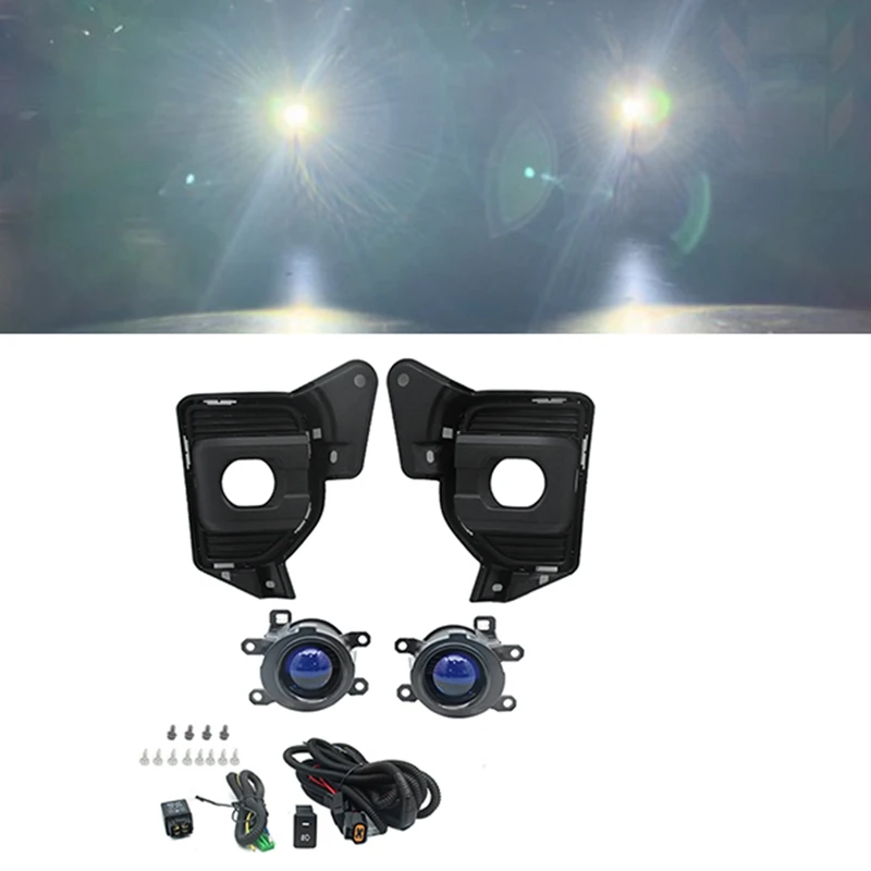 Car Front Bumper Fog Lights Assembly White Light LED Fog Lights Low Beam High Beam For Toyota Hiace 2014-2019 Fog Lights