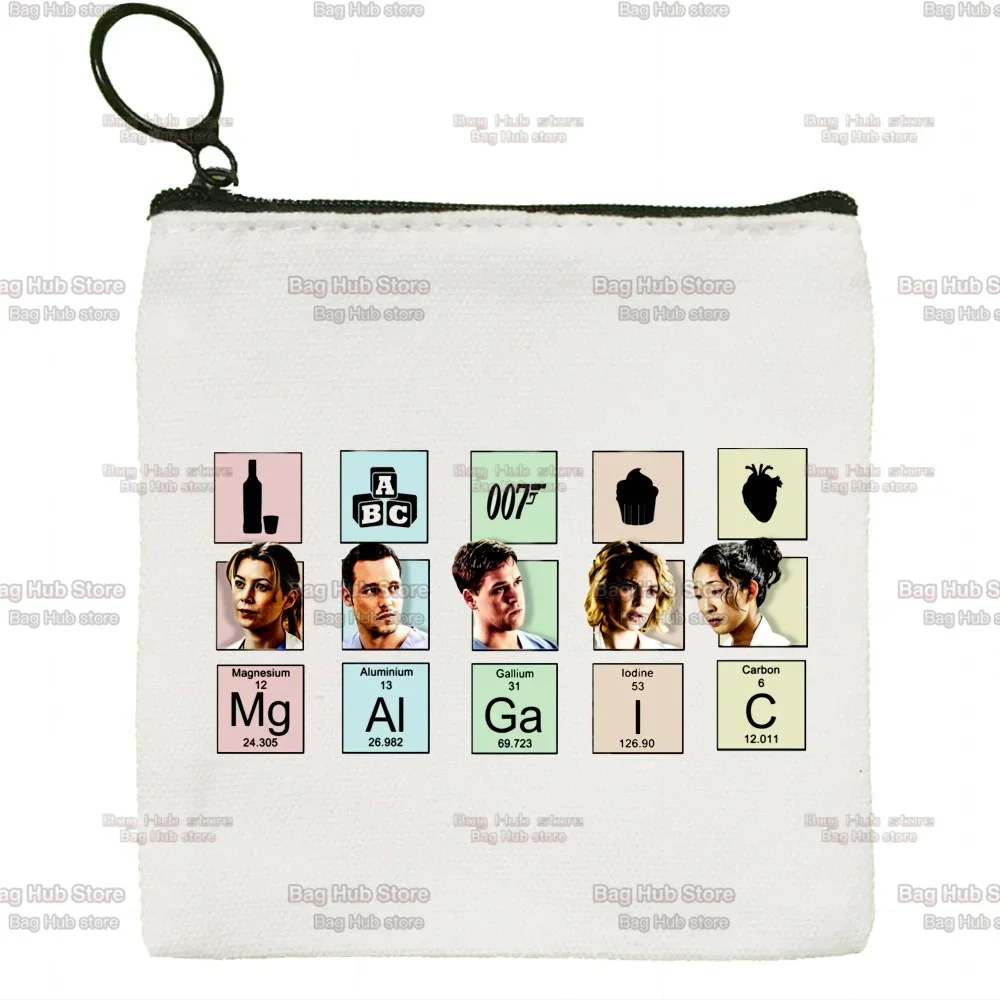 Greys Anatomy You're My Person 90s Nurse Doctor Cute Girl Coin Purse Key Card Bag Lipstick Cosmetic Mini Storage Bag