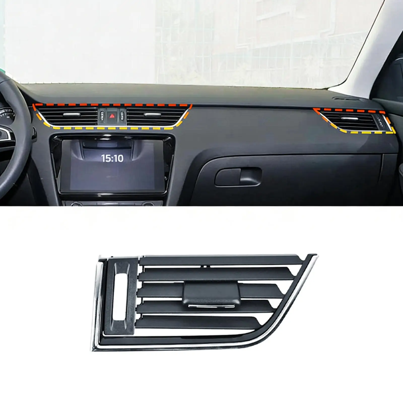 

Air Vent Panel Replacement Durable Vehicle Accessories Black Air Conditioning Grille for Skoda Octavia